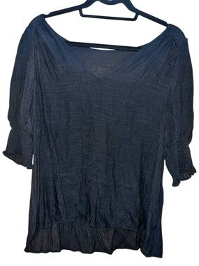 𝐒𝐇𝐄𝐈𝐍 𝐂𝐔𝐑𝐕𝐄 | BLACK SHEER V-NECK TOP